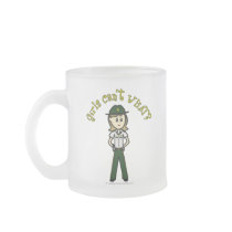 Light Female Sheriff in Green Uniform Coffee Mug