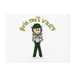 Light Female Sheriff in Green Uniform postcards
