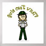 Light Female Sheriff in Green Uniform posters