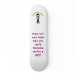 Light Female Sheriff in Green Uniform skateboards