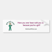 Light Female Surgeon in Green Scrubs Bumper Stickers