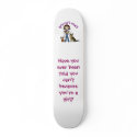 Light Female Veterinarian skateboards