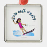 Light Female Water Skier Ornament