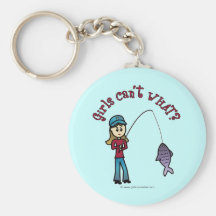 Light Fishing Girl Key Chain