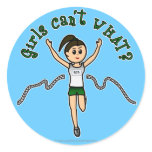 Light Girl Runner in Green Uniform Stickers