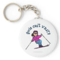 Light Girl Snow Skiing keychains