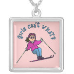 Light Girl Snow Skiing Necklace