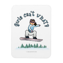 Light Girls Snowboarding Rectangular Magnet