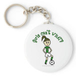 Light Girls Soccer in Green Uniform keychains