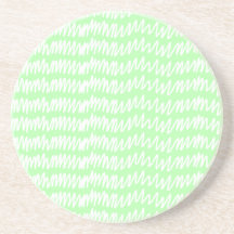 Light green and white squiggle pattern. drink coaster