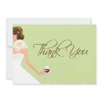 Light green bridal shower thank you card personalized announcements
