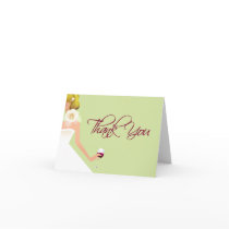 Light green folded bridal thank you card