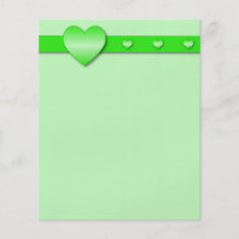 Light Green Heart Stationery Flyer