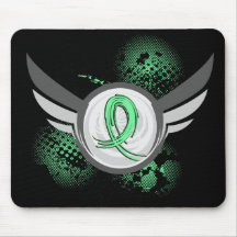 Light Green Ribbon And Wings Celiac Disease Mouse Mats