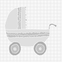 Light grey and white baby pram. photo cut outs