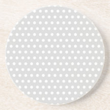 Light Grey and White Polka Dot Pattern. Drink Coaster