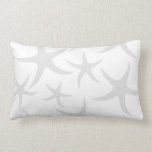 Light Grey and White Starfish Pattern. Throw Pillows