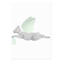 Light Grey Angel Cat With Green Wings