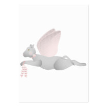 Light Grey Angel Cat With Pink Wings