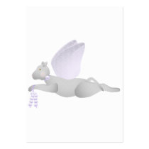 Light Grey Angel Cat With Purple Wings