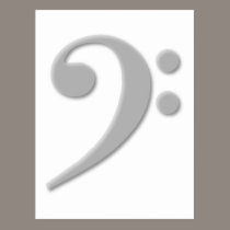 Light Grey Bass Clef postcards