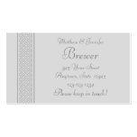 Light Grey Bride & Groom Contact Information Card Business Card Template