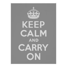 Light Grey Keep Calm and Carry On Custom Invite