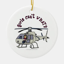 Light Helicopter Pilot Girl Ornaments