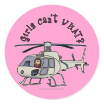 Light Helicopter Pilot Girl Stickers