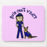 Light K9 Police Girl Mousepads
