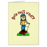 Light Lawn Care Girl Greeting Cards