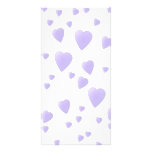 Light Lilac and White Love Hearts Pattern. Photo Greeting Card
