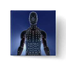 Light map of acupuncture points pinback buttons