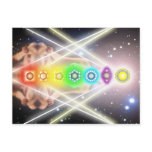 Light  meditation chakra illumination postcards