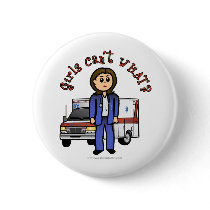 Light Paramedic Girl Pinback Button