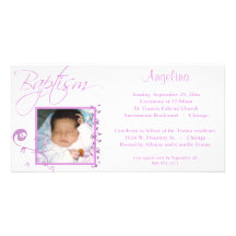 Light Pink Baptism Photo Invitation Photo Card