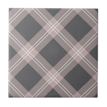 light pink & charcoal grey plaid ceramic tiles