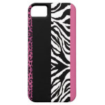 Light Pink Leopard and Zebra Custom Animal Print iPhone 5 Cover
