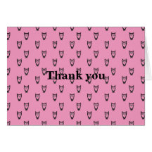 Light pink owl pattern cards
