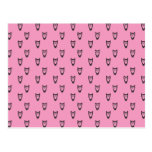 Light pink owl pattern post cards