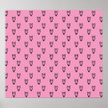 Light pink owl pattern poster