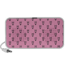 Light pink owl pattern speaker system