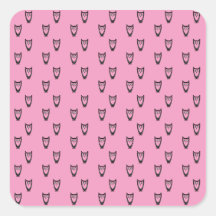 Light pink owl pattern square sticker