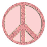 LIGHT PINK PEACE SIGN stickers