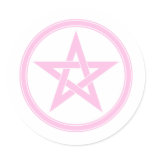 Light Pink Pentacle Pentagram Stickers