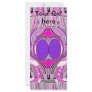Light pink purple superfly design custom rack cards