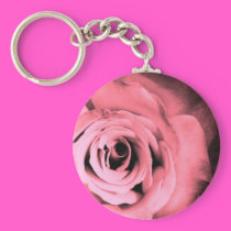 Light Pink - Red Rose keychains