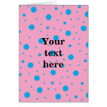 Light pink sky blue tiny and big polka dots greeting card