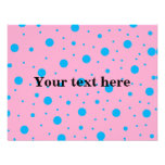 Light pink sky blue tiny and big polka dots custom invite