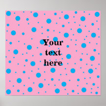 Light pink sky blue tiny and big polka dots posters